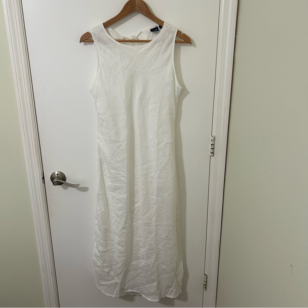 GAP | Women’s White Sleeveless Linen Cotton Maxi Dress | Size Small NWT
